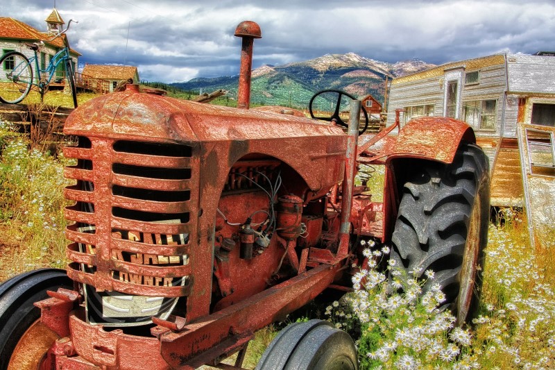 tracteur rouillé